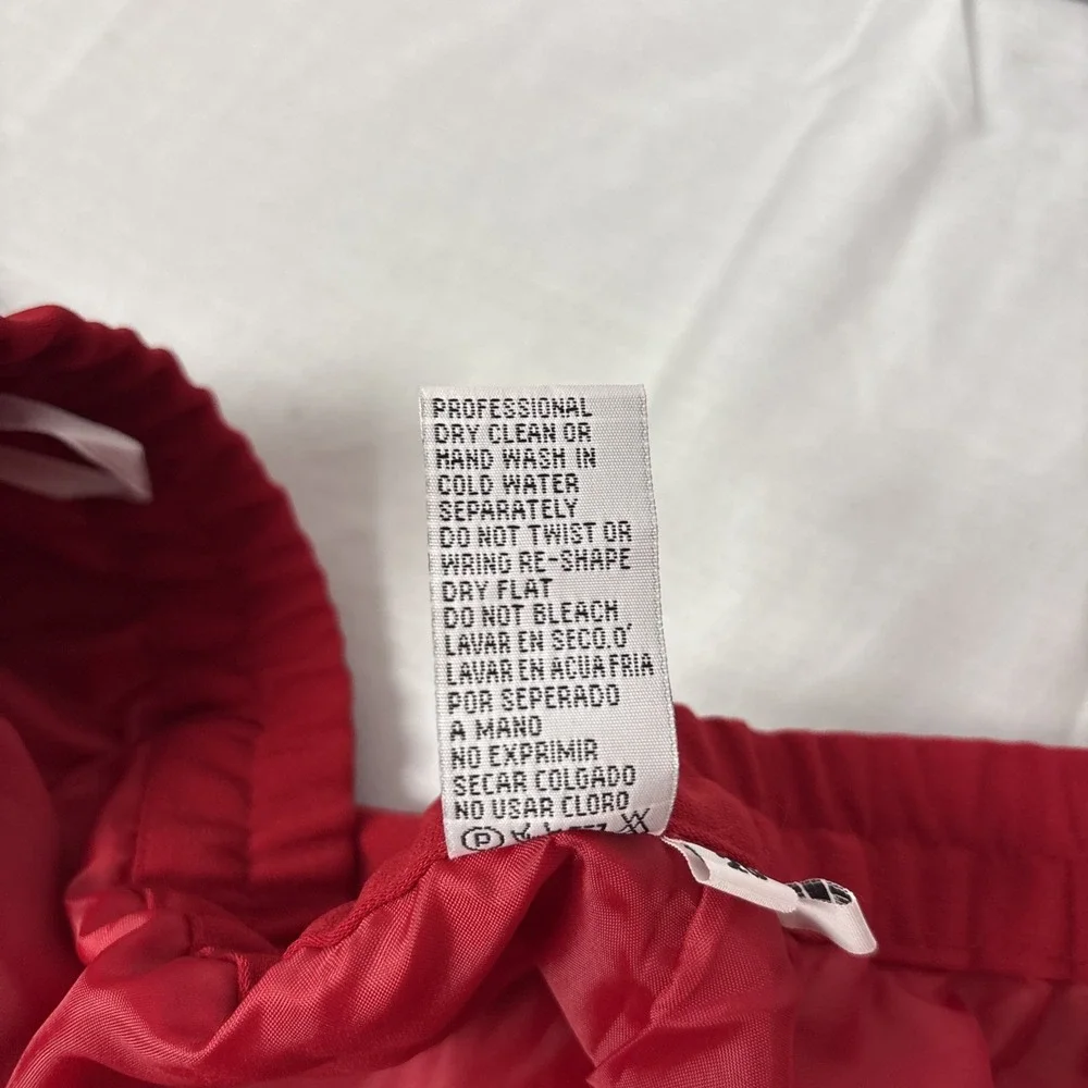 Lined Dress Pants Women Sz 20 Solid Red Pleated Front Elastic Waistbnd 40x26